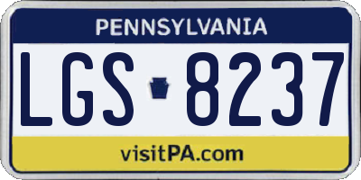 PA license plate LGS8237