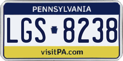 PA license plate LGS8238