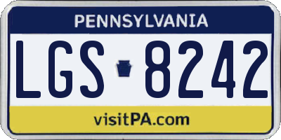 PA license plate LGS8242