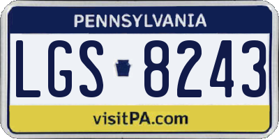 PA license plate LGS8243