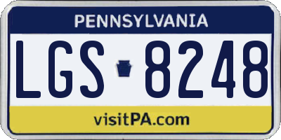 PA license plate LGS8248