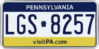 PA license plate LGS8257