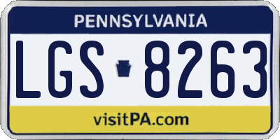 PA license plate LGS8263