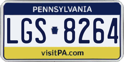 PA license plate LGS8264