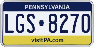 PA license plate LGS8270