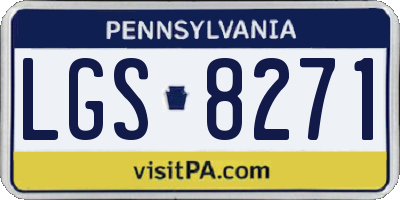 PA license plate LGS8271