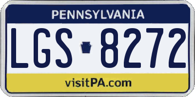 PA license plate LGS8272