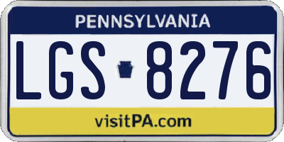 PA license plate LGS8276