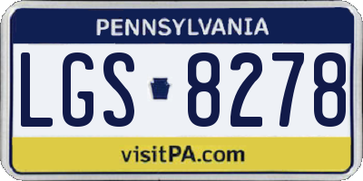 PA license plate LGS8278