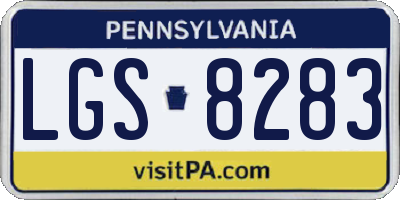 PA license plate LGS8283