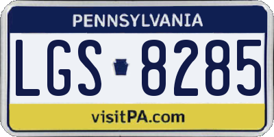 PA license plate LGS8285