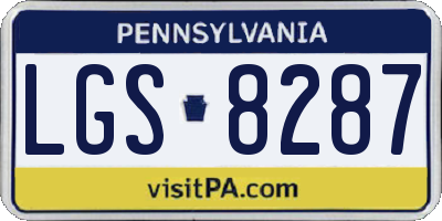 PA license plate LGS8287