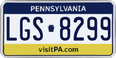 PA license plate LGS8299