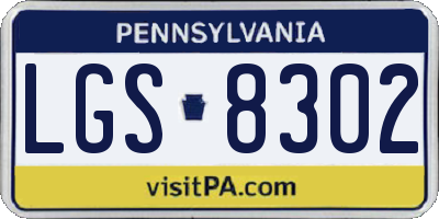 PA license plate LGS8302