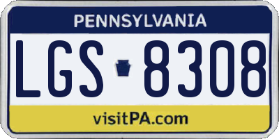 PA license plate LGS8308