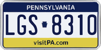 PA license plate LGS8310