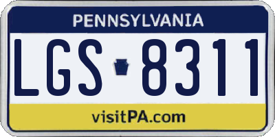PA license plate LGS8311