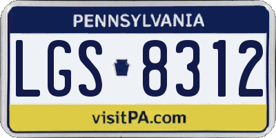PA license plate LGS8312