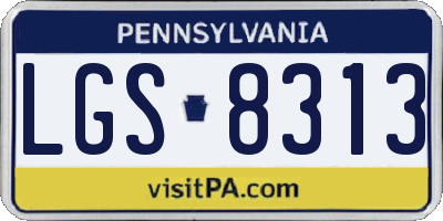 PA license plate LGS8313