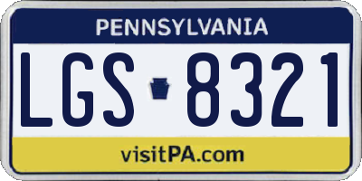PA license plate LGS8321