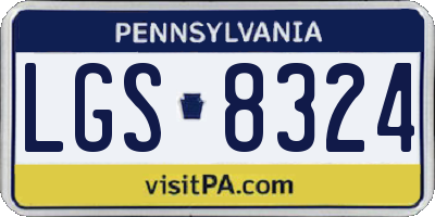 PA license plate LGS8324