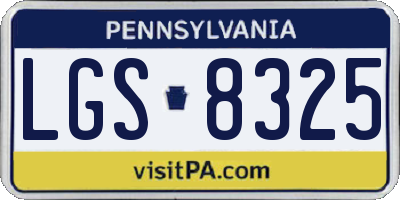 PA license plate LGS8325