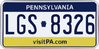 PA license plate LGS8326