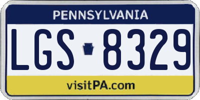 PA license plate LGS8329