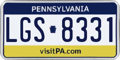 PA license plate LGS8331