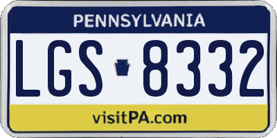 PA license plate LGS8332