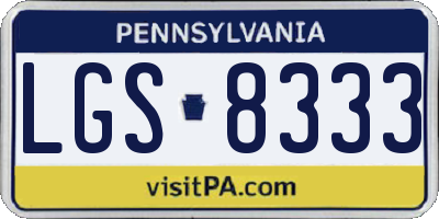 PA license plate LGS8333
