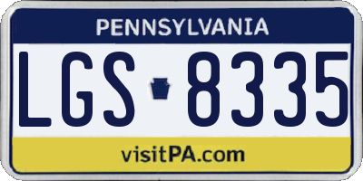 PA license plate LGS8335