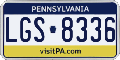 PA license plate LGS8336