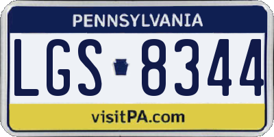 PA license plate LGS8344