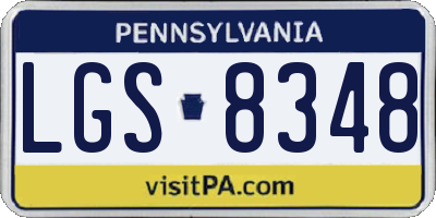 PA license plate LGS8348