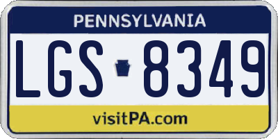 PA license plate LGS8349