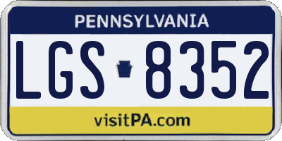 PA license plate LGS8352