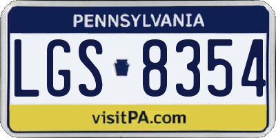PA license plate LGS8354