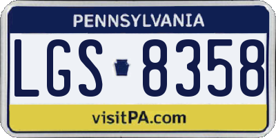 PA license plate LGS8358