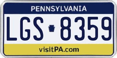 PA license plate LGS8359