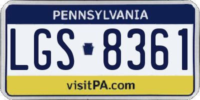 PA license plate LGS8361
