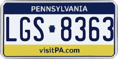 PA license plate LGS8363