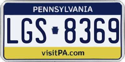 PA license plate LGS8369