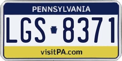 PA license plate LGS8371