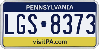 PA license plate LGS8373
