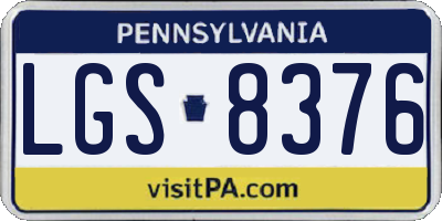 PA license plate LGS8376
