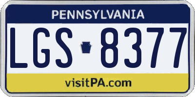 PA license plate LGS8377