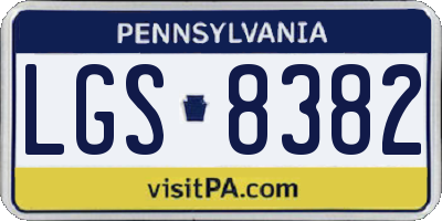 PA license plate LGS8382