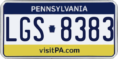 PA license plate LGS8383