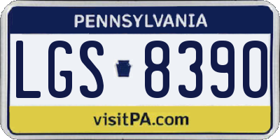 PA license plate LGS8390